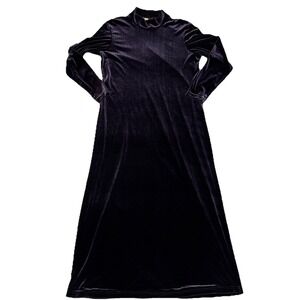 Velvet Maxi Dress Womens Large Purple Evening Cocktail Whimsigoth Dark Fairy